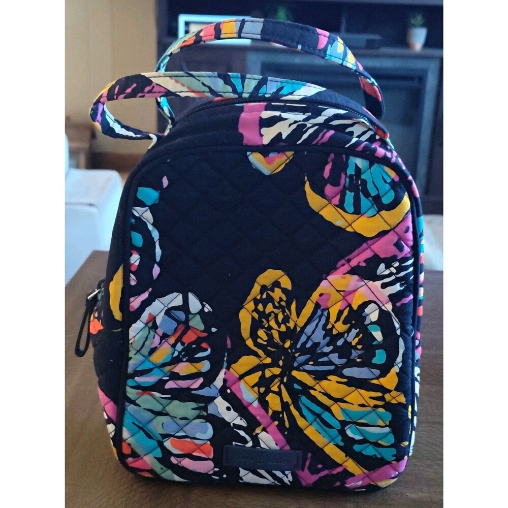 Vera Bradley Iconic Butterfly Flutter Bag Quilted Insulated Tote ID Window
